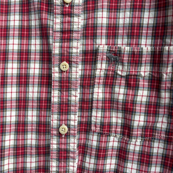 Abercrombie & Fitch Red and White Plaid Shirt - Picture 3 of 4